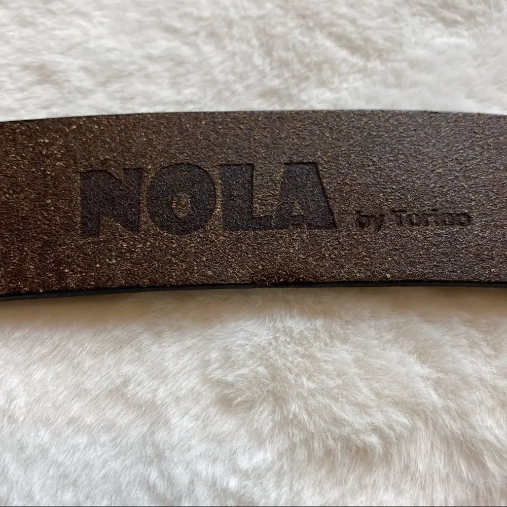 Nola by Torino Black Kipskin Shoulder Leather Belt Size 34